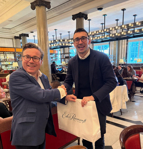 Jack Fletcher presented with a red bag